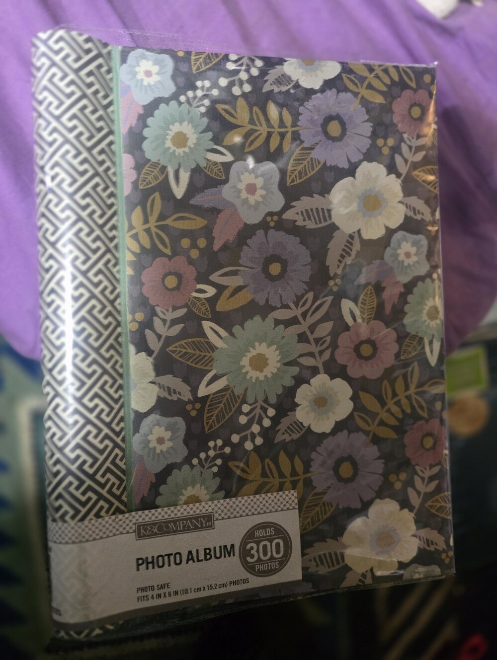 Floral Photo Album in Purple, Teal, White & Gold
